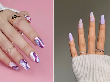 Diseños de uñas moradas para el mes de la mujer