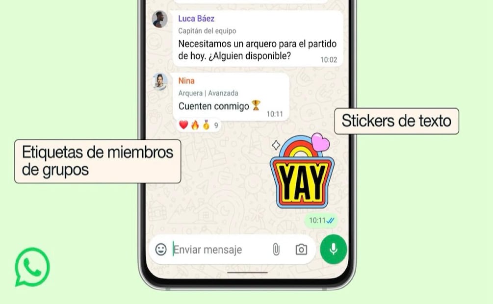 Con los stickers de texto en WhatsApp puedes dar énfasis a expresiones cortas. Foto: WhatsApp