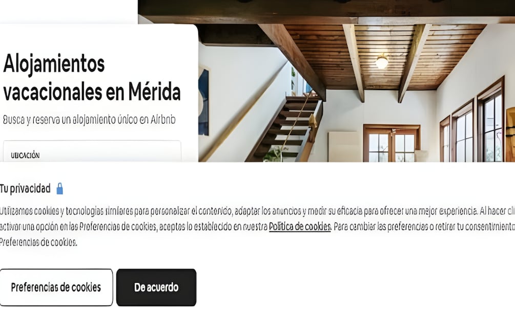 Se estima que en Yucatán existen más de 10 mil alojamientos disponibles a través de la plataforma como Airbnb. | Foto: Especial.