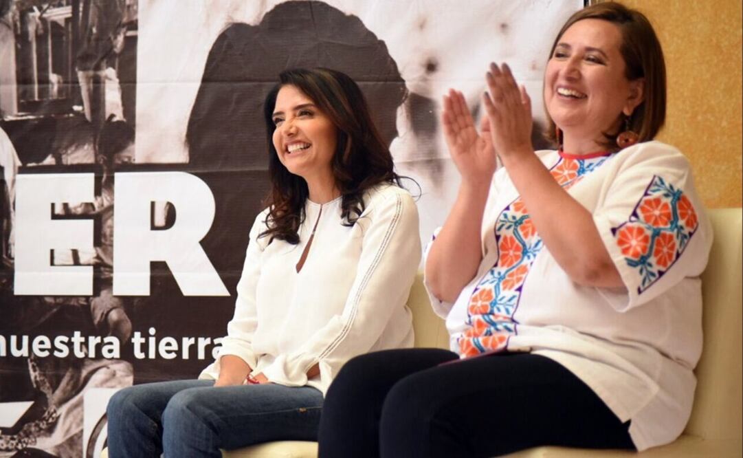 Alejandra Barrales fue acompañada por la aspirante al Senado, Xóchitl Gálvez. /Tomada de @Ale_BarralesM