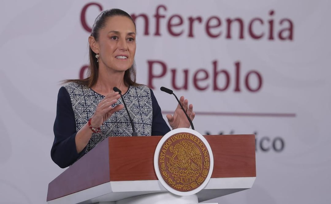 Presidenta Claudia Sheinbaum durante su conferencia de prensa desde Palacio Nacional (15/05/2026). Foto: Gabriel Pano / EL UNIVERSAL