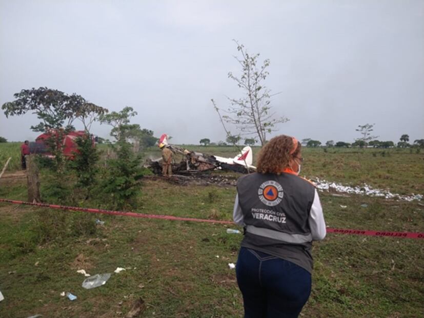 Caída de aeronave deja dos heridos en Veracruz