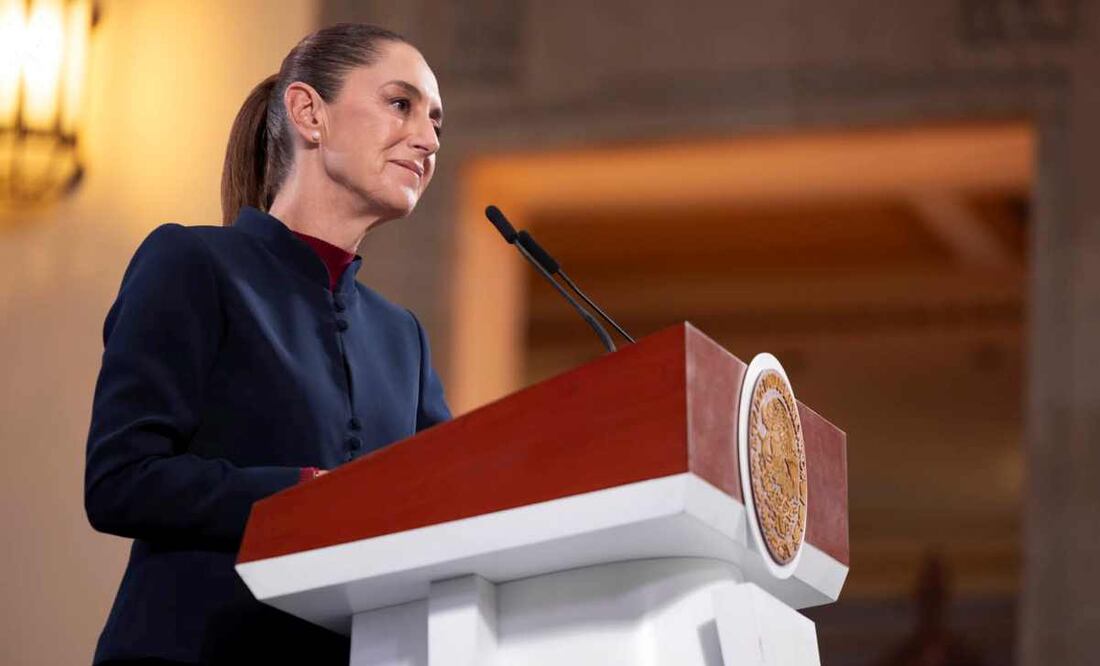 Claudia Sheinbaum, presidenta de México, durante la mañanera del 14 de octubre del 2025. Foto: Presidencia