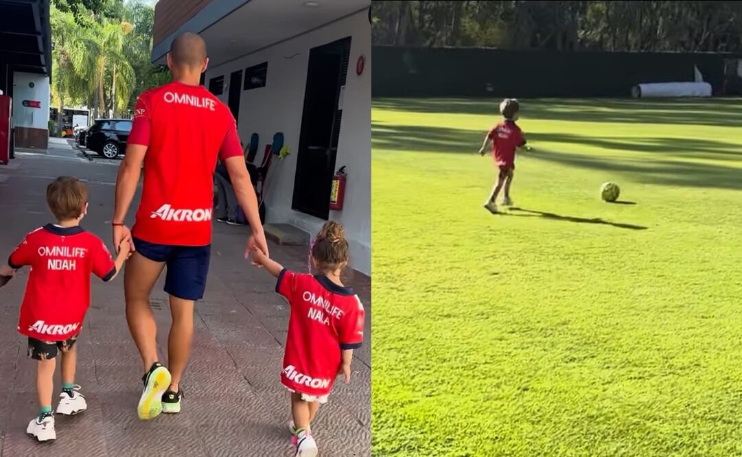 Chicharito Hernández lleva a sus hijos a instalaciones de Chivas por primera vez