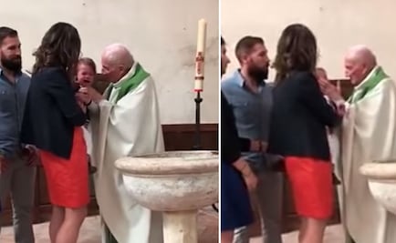 Cura golpea a bebé durante un bautizo en Francia; lo suspenden