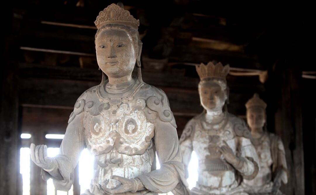 Estatuas de Buda en la Pagoda Sakyamuni. FOTO: Xinhua.