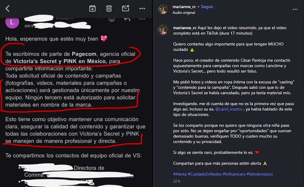 Victoria´s Secret niega campaña con César Pantoja. Foto: Captura de pantalla