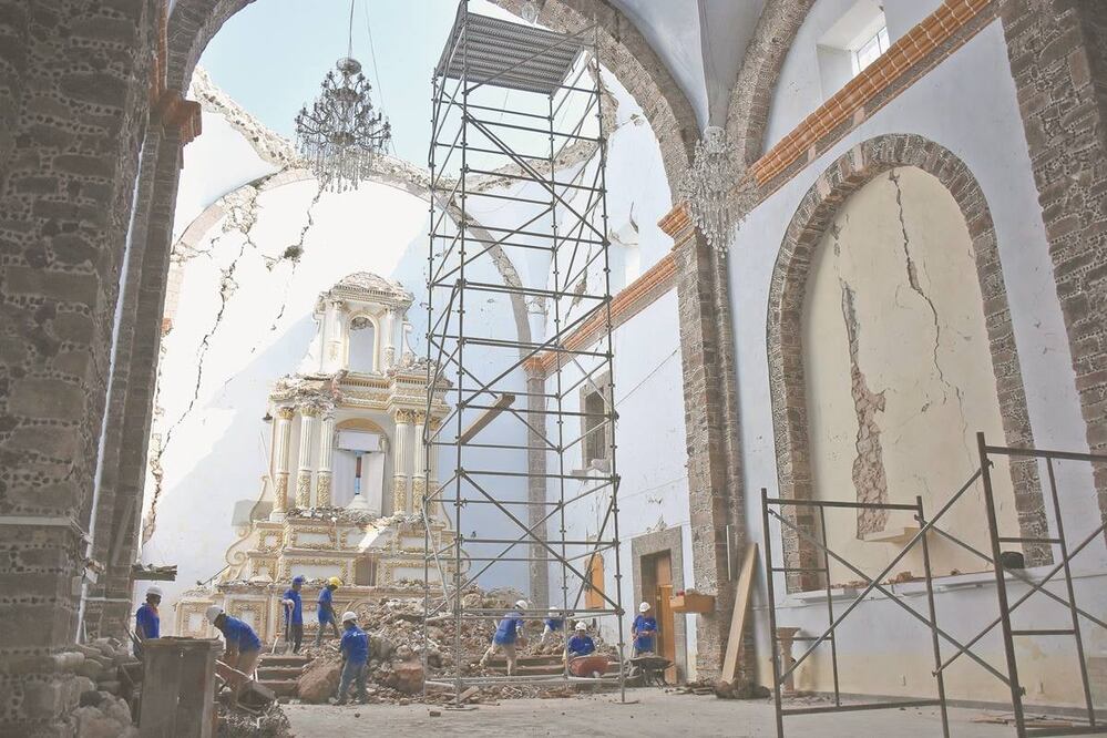 El exconvento de San Guillermo Abad, en Totolapan, Morelos, fue uno de los inmuebles mas dañados por el sismo del 19 de septiembre de 2017. Fotos/ARCHIVO EL UNIVERSAL