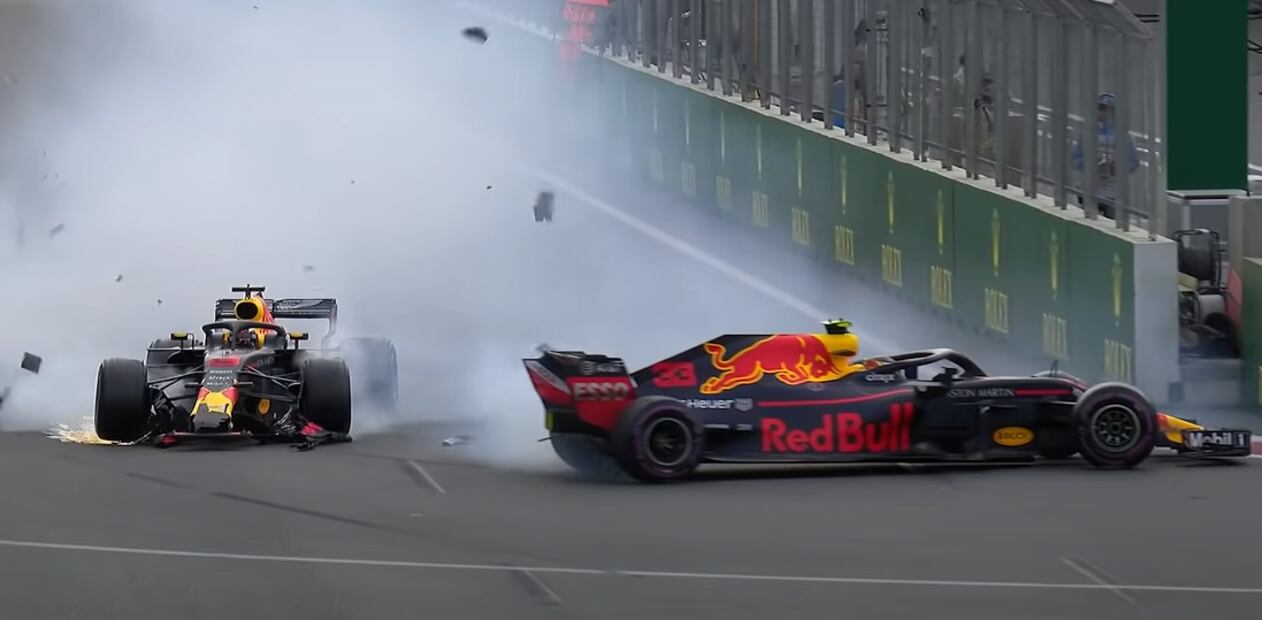 Accidente entre Max Verstappen y Daniel Ricciardo en 2018 - Foto: Especial