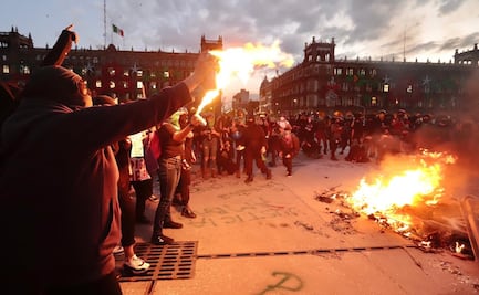 SHCP inicia restauración de daños a fachada de Palacio Nacional tras marcha feminista
