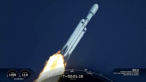 Despega cohete Falcon Heavy con dos satélites de las Fuerzas Armadas de EU