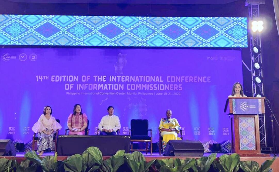 Blanca Lilia Ibarra Cadena participó en la Conferencia Internacional de Comisionados de Información, en Manila. Foto: Twitter @bl_ibarra