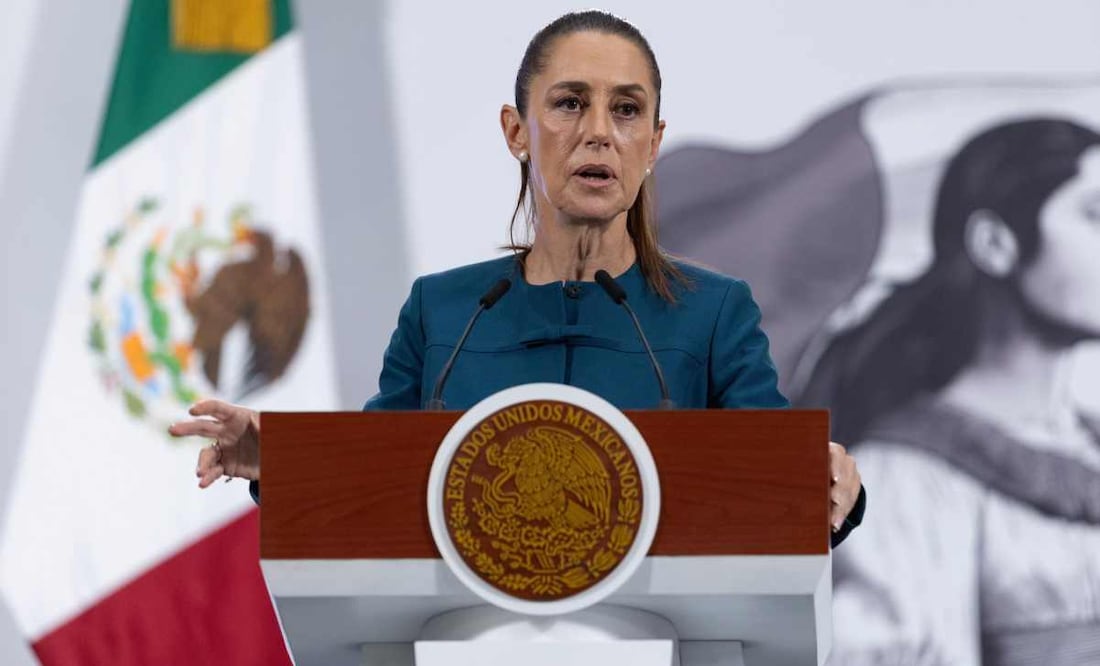 Conferencia de prensa mañanera de la presidenta Claudia Sheinbaum Pardo, este 25 de agosto desde Palacio Nacional. Foto: Hugo Salvador / EL UNIVERSAL.