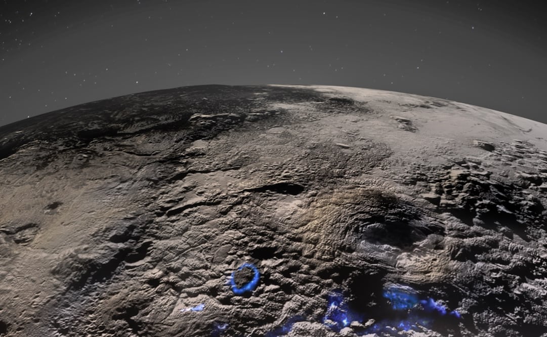 Actividad criovolcánica en Plutón. Foto: NASA