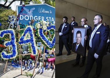 Así fue el funeral de Fernando Valenzuela en Los Ángeles: "Está presente en nuestros corazones"