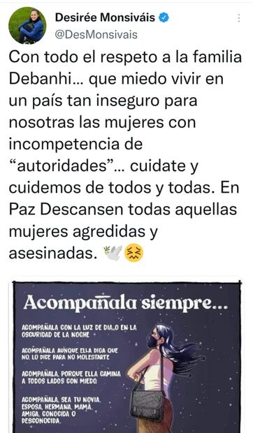 Desirée Monsiváis: Que miedo vivir en un país tan inseguro para las mujeres