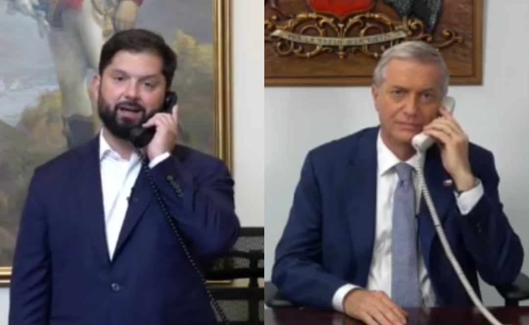 El Presidente Gabriel Boric realiza la tradicional llamada al mandatario electo. (14/12/25) Foto: Captura de video
