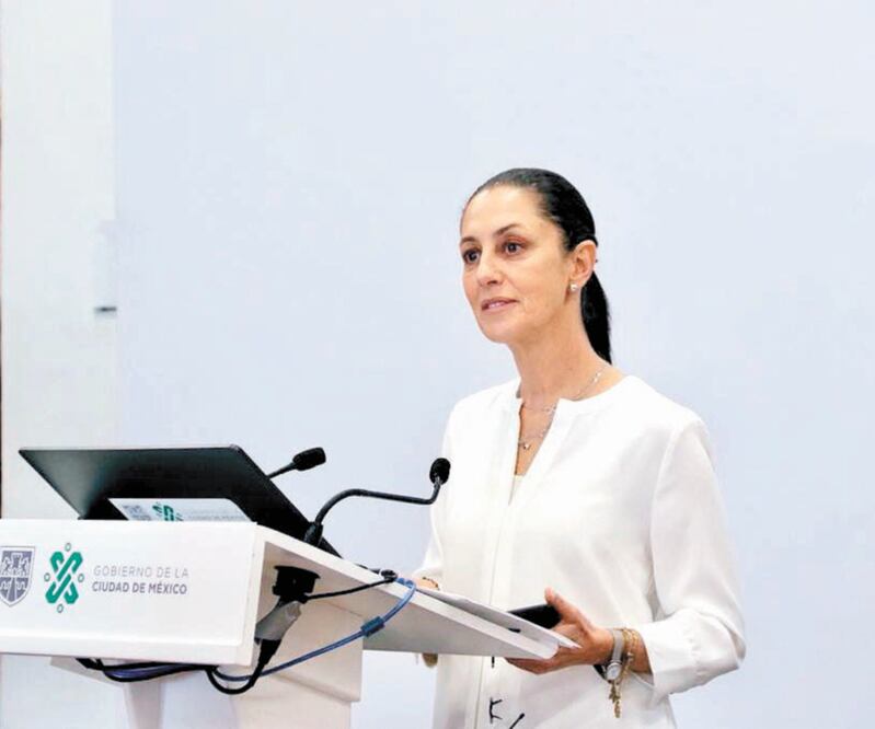 Claudia Sheinbaum, en el antiguo Palacio del Ayuntamiento. Foto: ESPECIAL