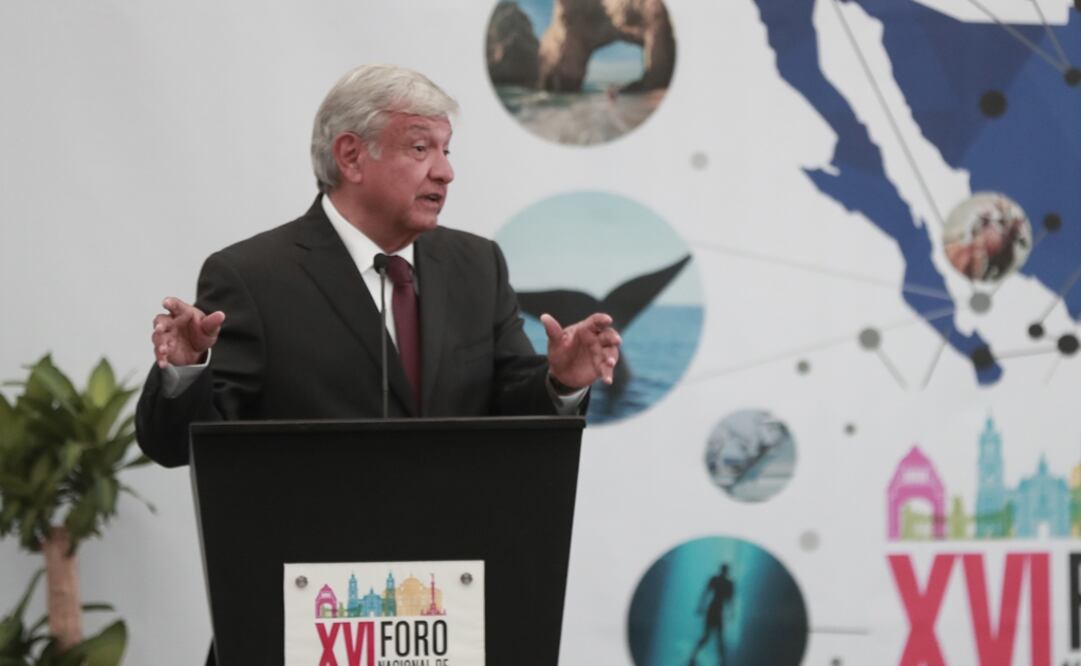 Andrés Manuel López Obrador at the 16th National Tourism Forum - Photo: Alejandra Leyva/EL UNIVERSAL