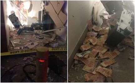 ¡Lluvia de billetes! Hacen explotar cajero automático durante robo en Acolman