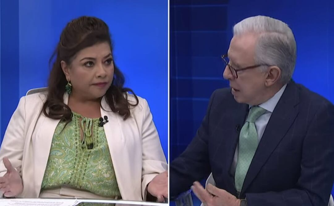 Clara Brugada y Joaquín López Doriga en entrevista de Grupo Fórmula. Foto: Captura/Youtube Grupo Fórmula