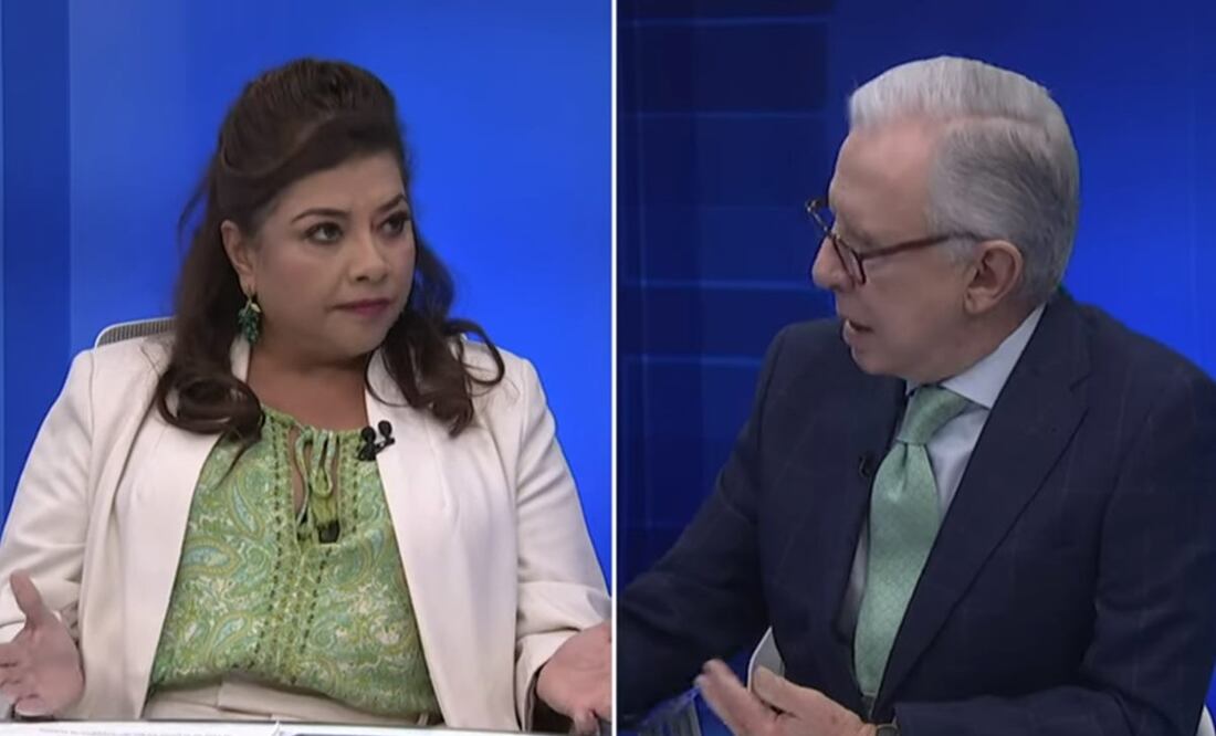 Clara Brugada y Joaquín López Doriga en entrevista de Grupo Fórmula. Foto: Captura/Youtube Grupo Fórmula