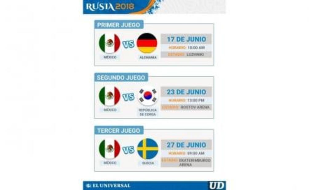 México ante Alemania, el primer juego del Tri en Rusia 2018