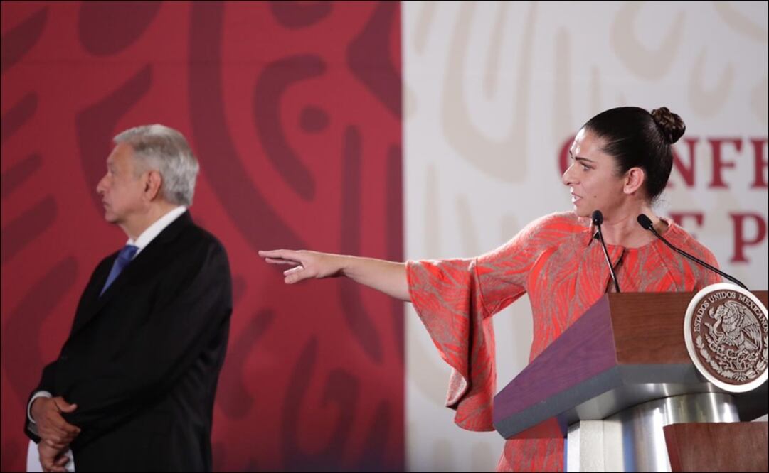 Conferencia de prensa en Palacio Nacional hoy lunes 12 de agosto de 2019 en la Ciudad de México. FOTO IVÁN STEPHENS EL UNIVERSAL