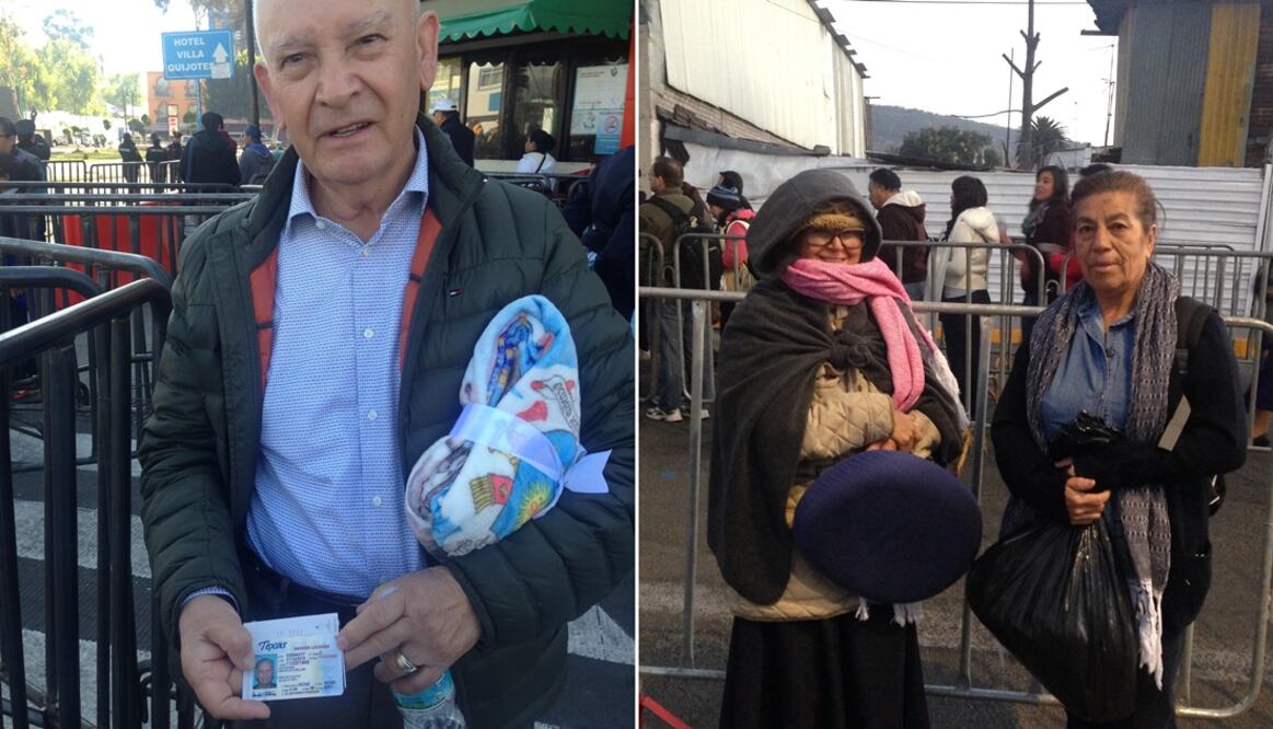 Maurillo Gutiérrez, originario de Texas; y Alicia Martínez junto a su prima no lograron ingresar a la Basílica de Guadalupe (Fotos: Ruth Rodriguez)