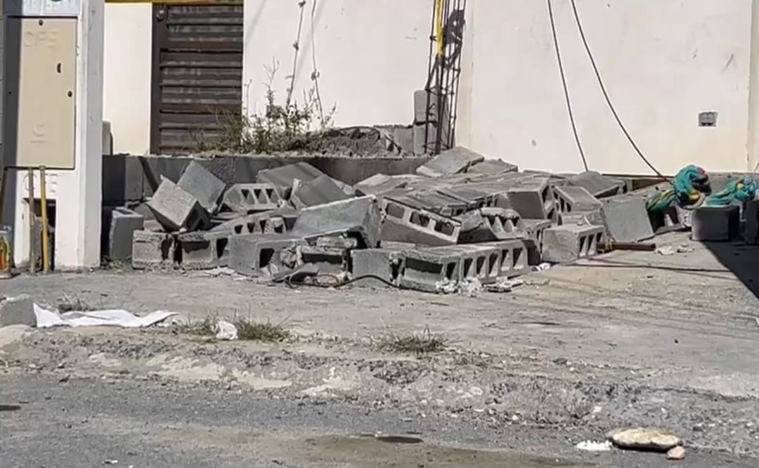Mueren dos niñas por caída de barda en García, Nuevo León. Foto: Marcela Perales