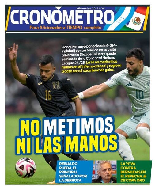 Prensa Hondureña molesta con su selección. FOTO: ESPECIAL