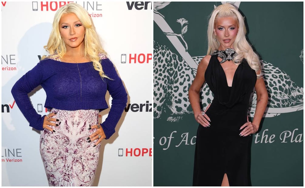 Christina Aguilera en 2025 y en 202, en la gala del 20 aniversario de la Fundación Príncipe Alberto II de Mónaco en la Ópera de Montecarlo.
Foto: Archivo AP/Clasos