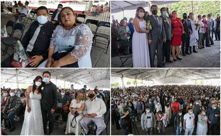 14 de febrero. 661 parejas se dan el sí en boda comunitaria en Ciudad Neza