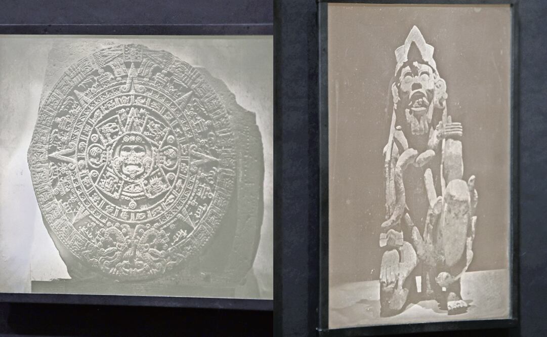 La exposición Opalescencia de lo intangible: daguerrotipos de viaje exhibe el segundo daguerrotipo de la Piedra del Sol, además de otros de piezas prehispánicas. Foto: Carlos Mejía /EL UNIVERSAL