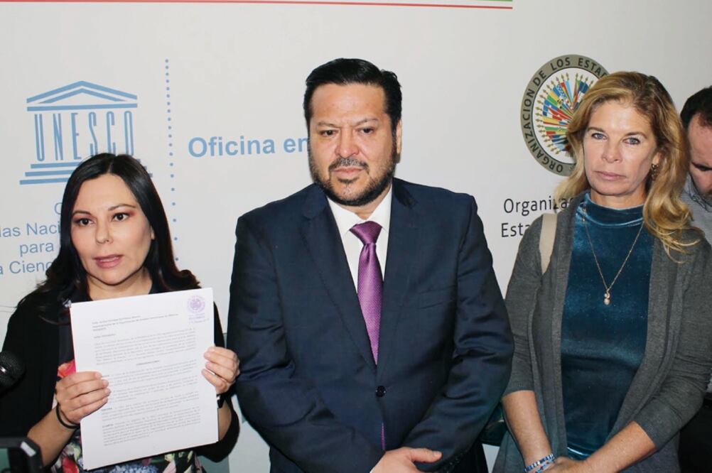 Llevan queja. La presidenta de la Comisión de Relaciones Exteriores, Laura Rojas, entregó la denuncia política al embajador (MARIANA CAMACHO.OBTURADORMX)