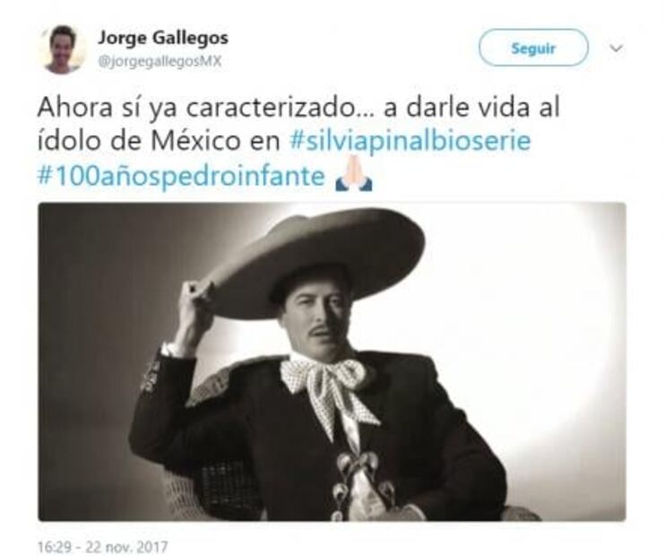 Jorge Gallegos encarnará a Pedro Infante en serie televisiva