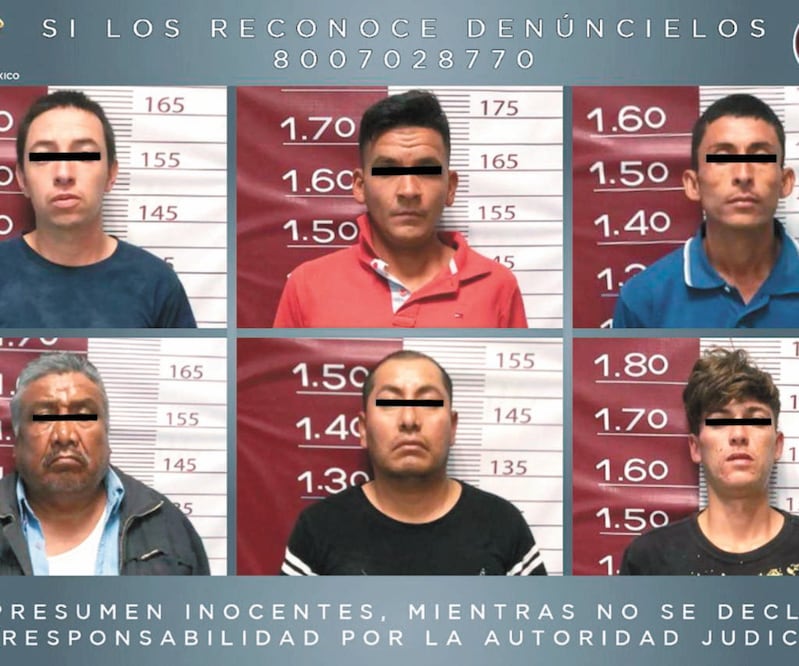 Los seis detenidos durante el operativo en cuatro inmuebles en Ixtlahuaca quedaron a disposición de un juez en el centro penitenciario municipal, en donde se les dictó prisión preventiva. Foto: ESPECIAL