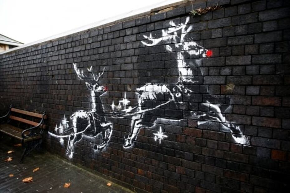 Banksy lleva Navidad y renos de Santa Claus a vagabundos