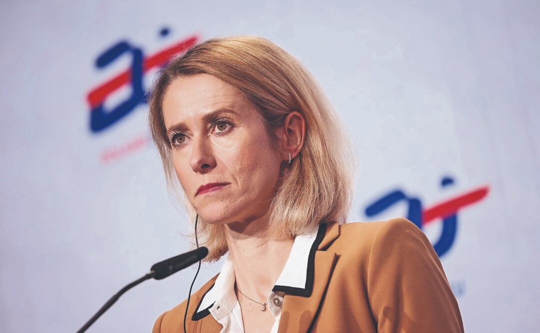 La jefa de la diplomacia europea Kaja Kallas, en una conferencia en la Ciudadela de Varsovia. Foto: de LESZEK SZYMANSKI. EFE