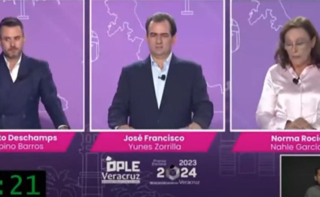 Se celebró el segundo debate oficial a la gubernatura de Veracruz entre la candidata y los dos candidatos a ocupar este cargo. Foto: captura de pantalla