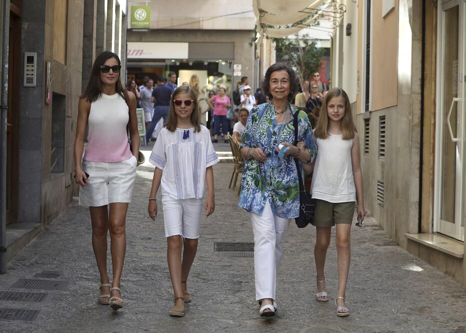La familia real española de vacaciones por Mallorca. Foto:EFE