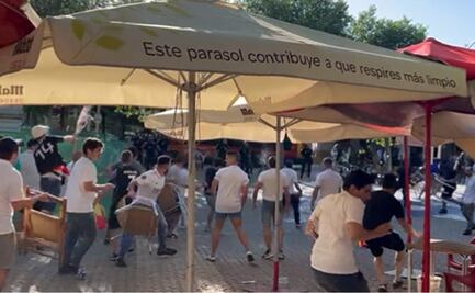 VIDEO: Aficionados del Real Madrid y Osasuna protagonizan pelea en las calles antes de la final de la Copa del Rey