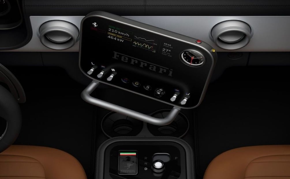 Este nuevo sistema permite al conductor y al piloto girar la pantalla para su comodidad. Foto: Ferrari