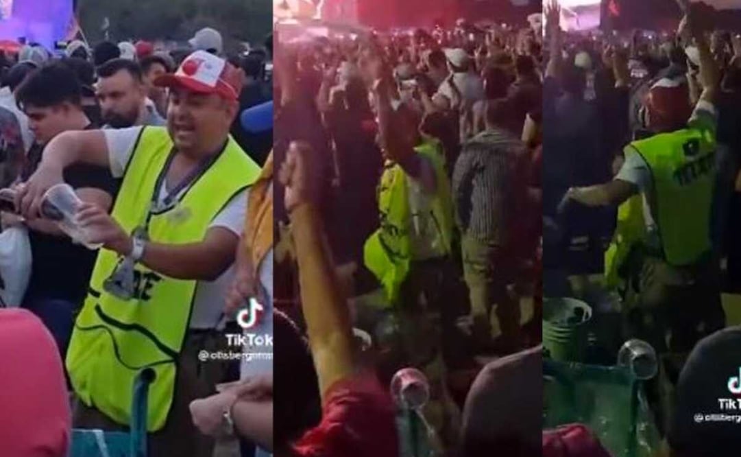En el clímax del concierto saltó y giró su trapo, acompañando a los presentes Foto: Captura de video TikTok