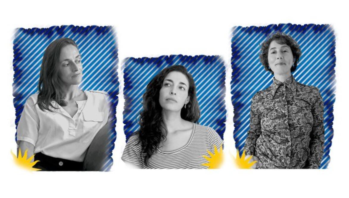 Rosario Lázaro Igoa, escritora y traductora, nacida en Salto, 1981; Fernanda Trías, autora de Mugre rosa (2020), nacida en Montevideo en 1976, y Claudia Campos es escritora y actriz, nacida en Montevideo en 1971. Fotos: Norberto Ritter, Fernanda Montoro y Claudio Burguez /Elaboración propia