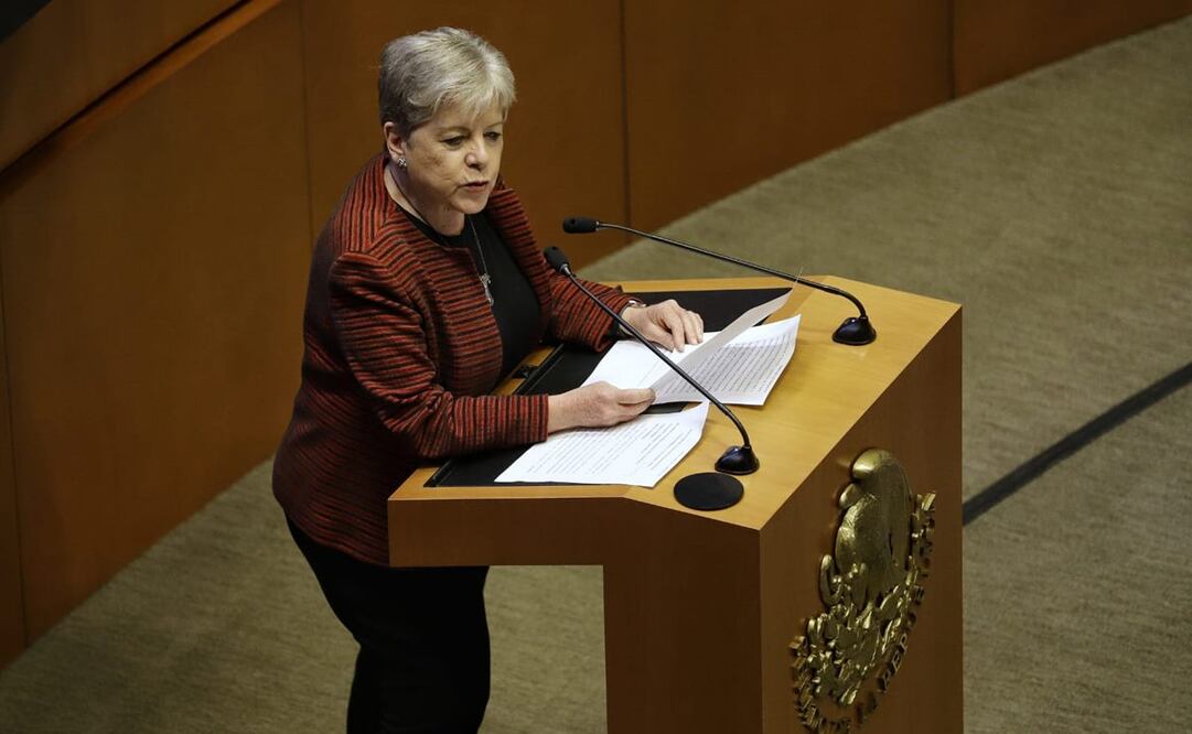 Comparecencia de la secretaria de Relaciones Exteriores, Alicia Bárcena Ibarra en el salón de sesiones de la Cámara de Senadores. Foto: Fernanda Rojas/EL UNIVERSAL
