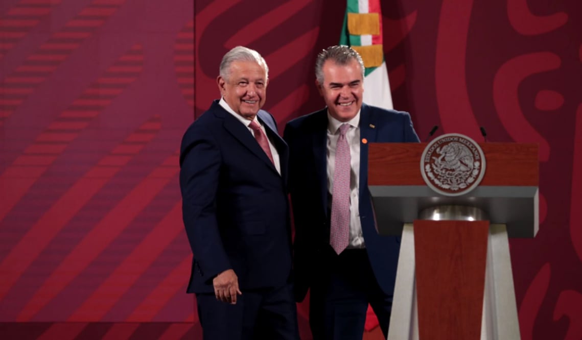 Francisco Cervantes, presidente del Consejo Coordinador Empresarial dio un mensaje por la unión de los empresarios en contra de la inflación. Foto: Juan Boites