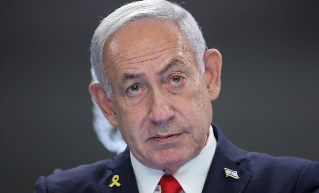 El primer ministro israelí, Benjamín Netanyahu, habla durante una conferencia de prensa en su despacho en Jerusalén, Israel, el 10 de agosto de 2025. Foto: EFE