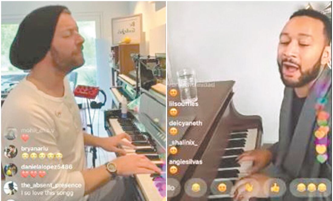 Martin y Legend fueron precursores de shows íntimos durante la crisis. Fotos: INSTRAGRAM.