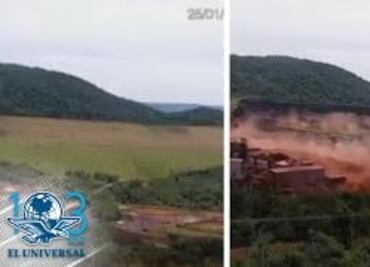 Captan momento exacto del colapso de represa en Brasil